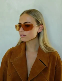 Kvinnor Corlin Eyewear Solglasögon|Solglasögon|Goodfella Gold Cinnamon - Fyrkantiga
