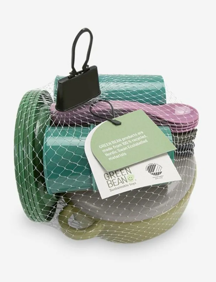 Dantoy GREEN BEAN DINNER SET IN NET 22 PCS - Tillbehör till leksakskök|Barn Leksakskök & Tillbehör