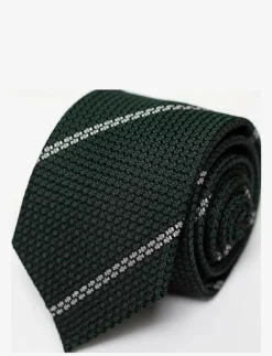 AN IVY Green White Striped Grenadine Tie - Slipsar| Slipsar & Accessoarer