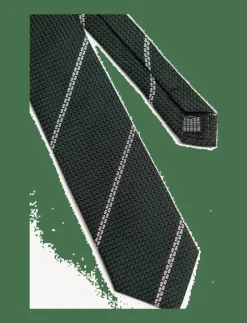 AN IVY Green White Striped Grenadine Tie - Slipsar| Slipsar & Accessoarer