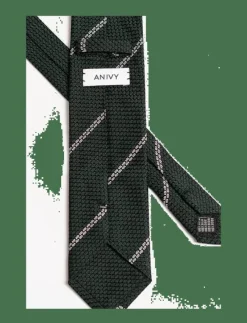 AN IVY Green White Striped Grenadine Tie - Slipsar| Slipsar & Accessoarer