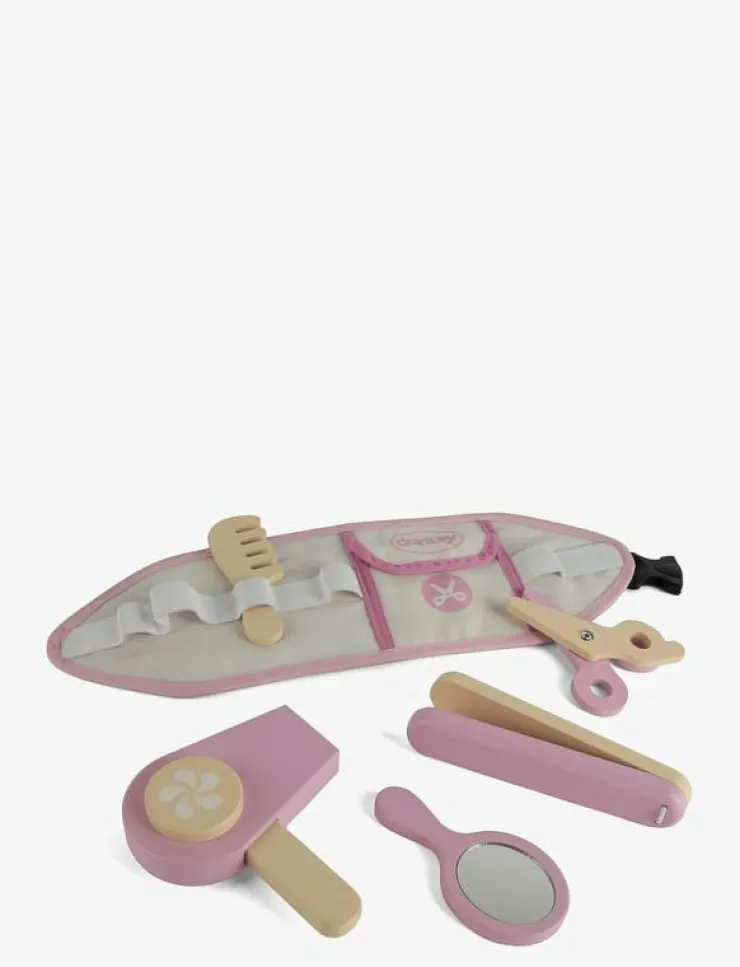 Barn Dantoy Rollspel|HAIRDRESSER SET WOODEN IN GIFT BOX 6 PARTS - Låtsassmink & Accessoar