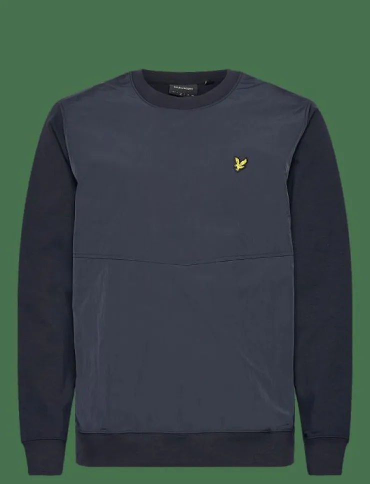 Lyle & Scott Sweatshirts & Huvtröjor|Half Raglan Hybrid Sweatshirt - Sweatshirts