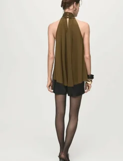 Mango Halter top with bow - Linnen|Kvinnor T-Shirts & Toppar