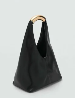 Kvinnor Mango Handväskor|Handbag with metal handle - Handväskor