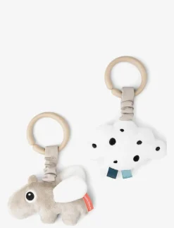 Barn Done by Deer Babyleksaker|Babyleksaker|Hanging activity toy 2 pcs Happy clouds - Interaktiva leksaker