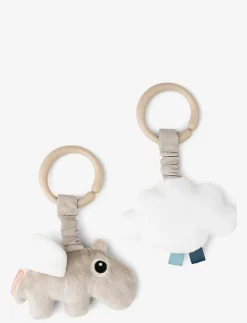 Barn Done by Deer Babyleksaker|Babyleksaker|Hanging activity toy 2 pcs Happy clouds - Interaktiva leksaker