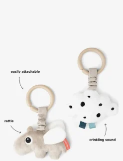 Barn Done by Deer Babyleksaker|Babyleksaker|Hanging activity toy 2 pcs Happy clouds - Interaktiva leksaker
