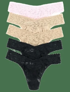 Hanky Panky Multi Pack - Signature Lace Original Rise Thong - 5 Pack - String|Kvinnor Trosor