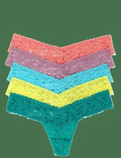 Hanky Panky Signature Lace, Low Rise Thong, 5 Pack Boxed - String|Kvinnor Trosor