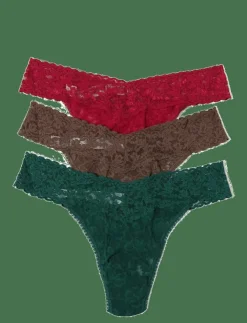 Hanky Panky Signature Lace, Low Rise Thong, 3 Pack Boxed - String|Kvinnor Trosor
