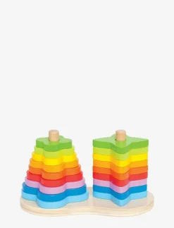 Barn Hape Babyleksaker|Babyleksaker|Double Rainbow Stacker - Stapelbara klossar