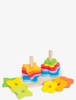 Barn Hape Babyleksaker|Babyleksaker|Double Rainbow Stacker - Stapelbara klossar
