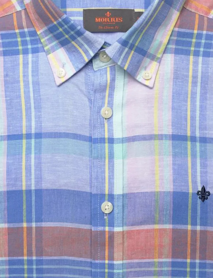 Morris Happy Linen Check Shirt-Classic Fit - Rutiga skjortor| Skjortor