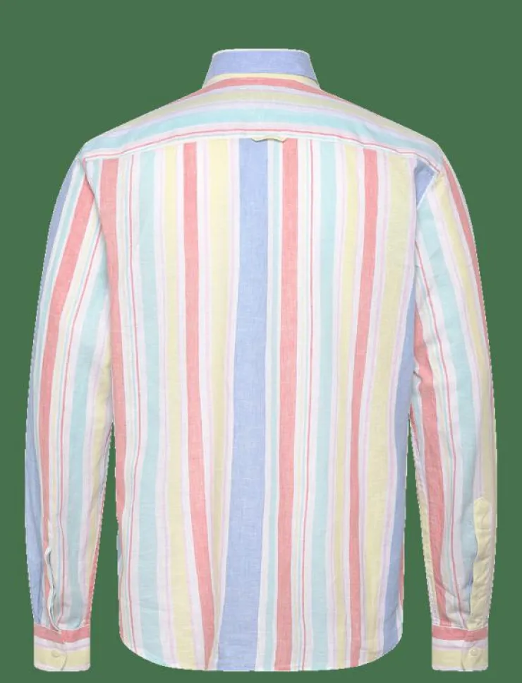 Morris Skjortor|Happy Linen Stripe Shirt-Classic Fit - Randiga skjortor