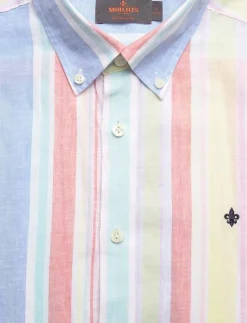 Morris Skjortor|Happy Linen Stripe Shirt-Classic Fit - Randiga skjortor