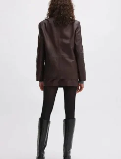 REMAIN Birger Christensen HEAVY LEATHER BLAZER - Skinnjackor|Kvinnor Kavajer