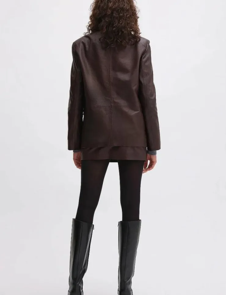 REMAIN Birger Christensen HEAVY LEATHER BLAZER - Skinnjackor|Kvinnor Kavajer
