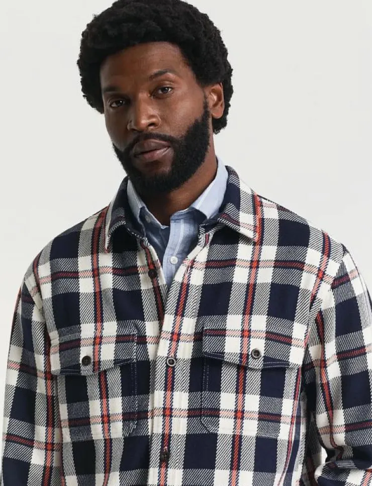 GANT Overshirts|HEAVY TWILL CHECK OVERSHIRT - Rutiga skjortor