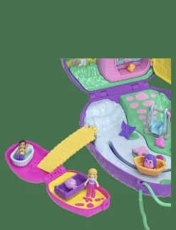 Polly Pocket Hedgehog Mom & Baby Purse Playset with 2 Dolls & 16 Accessories Including Pets - Lekset|Barn Leksaksset & Leksaksfigurer