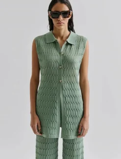 Kvinnor Malina Västar|Hele Long Structure Knitted Vest - Stickade västar