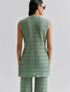 Kvinnor Malina Västar|Hele Long Structure Knitted Vest - Stickade västar