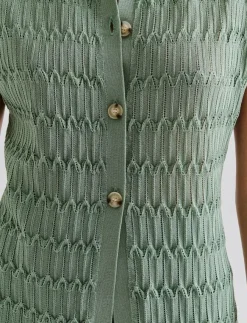 Kvinnor Malina Västar|Hele Long Structure Knitted Vest - Stickade västar