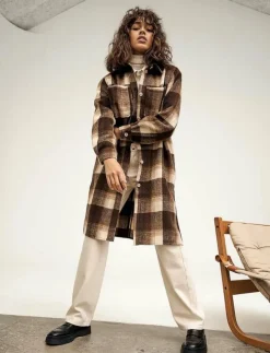 NORR Helia long check shirt - Overshirts|Kvinnor Overshirts