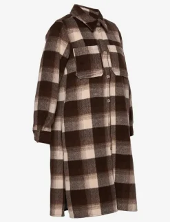 NORR Helia long check shirt - Overshirts|Kvinnor Overshirts