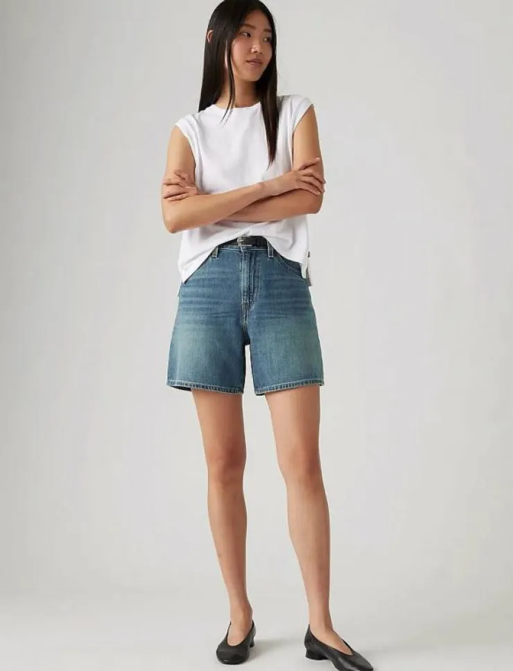 Kvinnor Levi's® Shorts|HIGH BAGGY SHORT STOP FLAXING - Jeansshorts