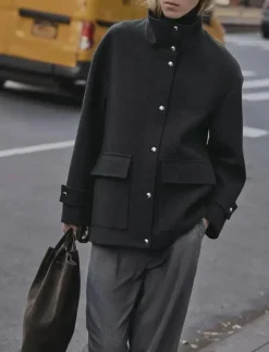 Kvinnor Mango Jackor & Kappor|High neck midi wool coat - Ullkappor