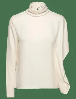 Kvinnor Mango Blusar & Skjortor|High-neck blouse with asymmetrical sleeves - Långärmade blusar