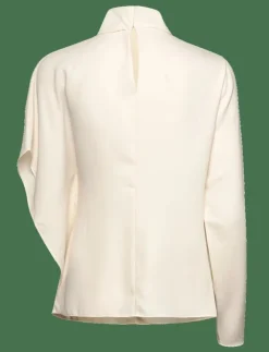 Kvinnor Mango Blusar & Skjortor|High-neck blouse with asymmetrical sleeves - Långärmade blusar