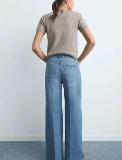 Mango High-waisted wide leg jeans - Vida byxor|Kvinnor Kläder