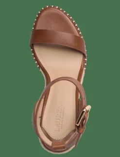 Kvinnor Lauren Ralph Lauren Espadrillos|Hilarie Burnished Leather Espadrille - Kilklackar