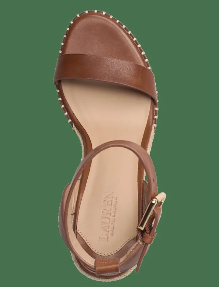 Kvinnor Lauren Ralph Lauren Espadrillos|Hilarie Burnished Leather Espadrille - Kilklackar
