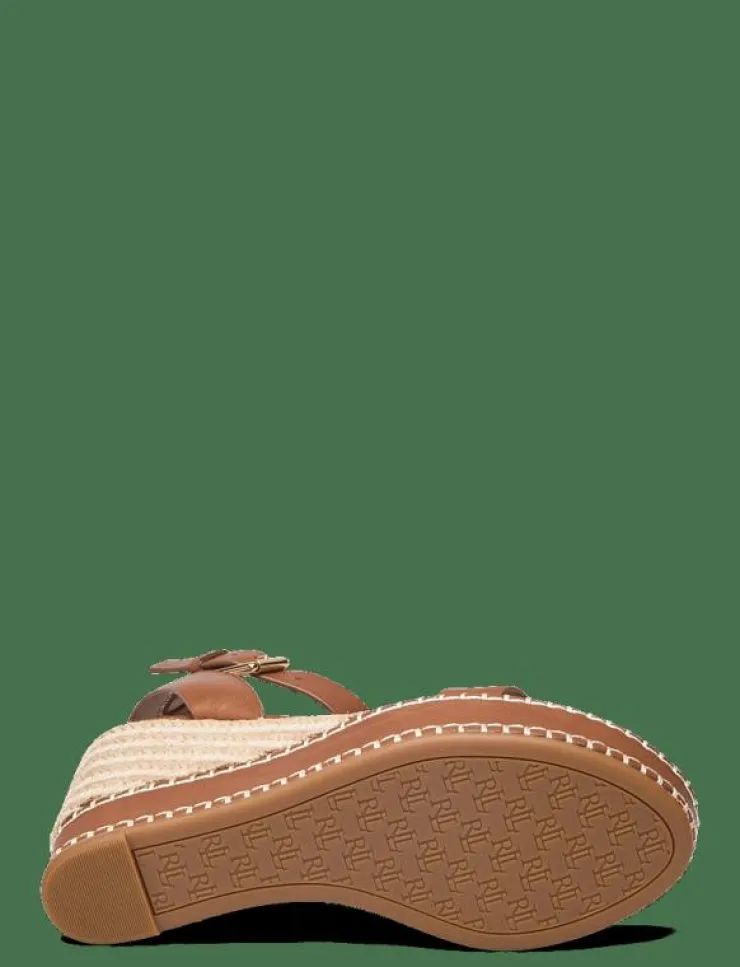 Kvinnor Lauren Ralph Lauren Espadrillos|Hilarie Burnished Leather Espadrille - Kilklackar