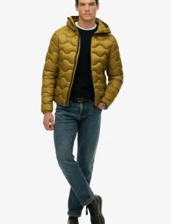 Superdry Sport Jackor|HOODED QUILTED WAVE PADDED JKT - Dunjackor