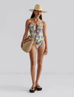 Kvinnor Malina Badkläder|Idalia Bandeau Cut Out swimsuit - Baddräkter