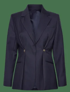 Malina Illiana Fitted Button Detailed Wool Blend blazer - Enkelknäppta kavajer|Kvinnor Kavajer
