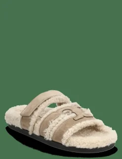 Kvinnor Tory Burch Tofflor|INES SHEARLING SPORT SLIDE - Inneskor
