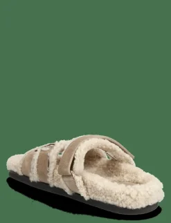 Kvinnor Tory Burch Tofflor|INES SHEARLING SPORT SLIDE - Inneskor
