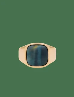 IX Studios IX Cushion Signet Ring Hawks Eye - Ringar| Smycken