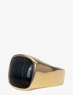 IX Studios IX Cushion Signet Ring Hawks Eye - Ringar| Smycken