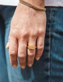 IX Studios IX Mini Brushed Hexagon Ring - Ringar| Smycken