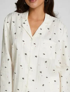 Kvinnor Hunkemöller Pyjamas & Loungewear|JACKET LS CO JACQUARD MISTLETO - Överdelar