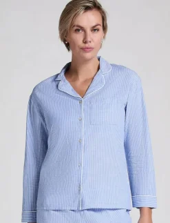 Hunkemöller JACKET LS COTTON STRIPE - Överdelar|Kvinnor Pyjamas & Loungewear