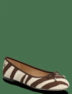 Kvinnor Lauren Ralph Lauren Ballerinaskor|Jayna Zebra-Print Canvas Flat - Ballerinas