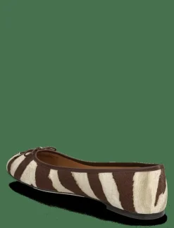 Kvinnor Lauren Ralph Lauren Ballerinaskor|Jayna Zebra-Print Canvas Flat - Ballerinas