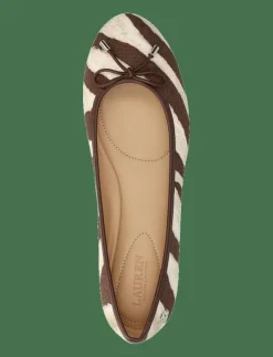 Kvinnor Lauren Ralph Lauren Ballerinaskor|Jayna Zebra-Print Canvas Flat - Ballerinas